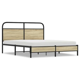 Berkfield Home Bed Frame Frame 150x200 cm King Size Sonoma Oak Wood in Brown