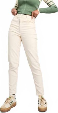 Levi's High Waisted Mom Jean Corduroy Pants In White Smoke