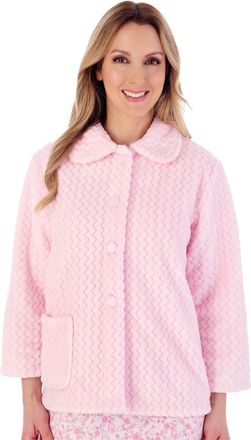 Slenderella BJ02315-PK Womens Pale Pink Bed Jacket Dressing Gown XXLarge
