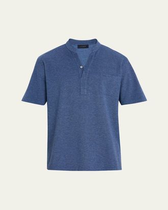 Sease Mens Fish Tail V-Neck Pocket Polo Shirt