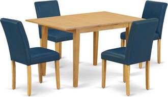 East West Furniture Dining Room Set Oak, NOAB5-OAK-55
