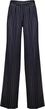 Max Mara Wijde broek - Dames - Wijde Broeken - Blauw - XS - Wol - Broeken