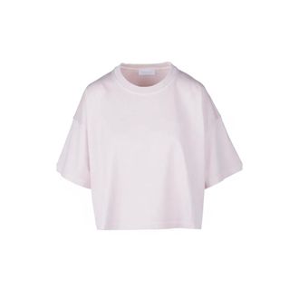 Dondup T-Shirts, female, Pink, Size: XS Cropped Crew-neck T-shirt