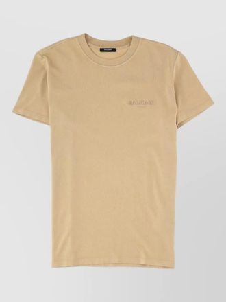 Balmain short sleeve crew neck cotton jersey top