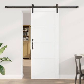 vidaXL Puerta Deslizante Manual Blanco Y Negro 78 X 202 Cm Vidaxl