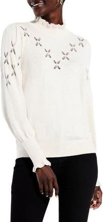 Nic+Zoe Pointelle Pip Sweater in Sandshell at Nordstrom Rack, Size X-Large