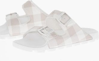 Woolrich Checked Sandals With Cut-Out Detail And Double Buckle size 39