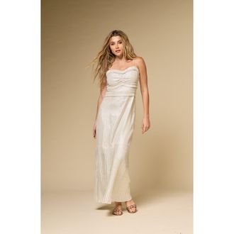 BTB Los Angeles Valia Dress in Cream/silver at Nordstrom, Size X-Small