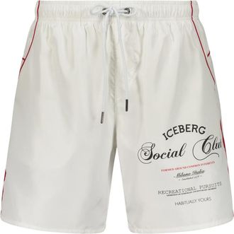 Iceberg Beachshorts - Heren - Strandmode - Wit - M - Polyester - Badmode