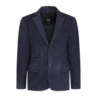 Infinity Leather Mannen Italiaanse marineblauwe leren blazerjas met leren blazerjack - Aarau