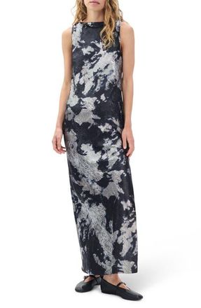 Rag & Bone Margaret Metallic Sleeveless Maxi Dress in Silver Multi at Nordstrom, Size 14