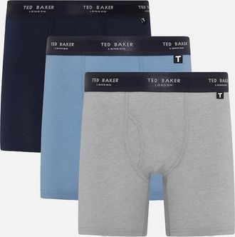 Ted Baker Mens Ted Baker 3-Pack Cotton Boxer Briefs Mens Black/White/Grey - Multi - Size: 32/33/32