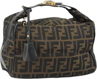 Fendi Pre-owned Shoulder Bags, female, Brown, Size: ONE SIZE Pre-owned Vintage Canvas Shoulder Bag