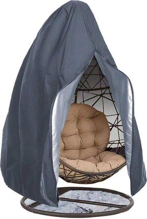 OEM Funda Para Silla Colgante Tipo Huevo, Funda Para Mecedora De Jard&iacute;n, Impermeable Con Cremallera, 115 X 190 Cm, Gris