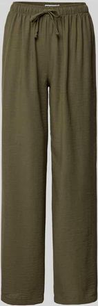 Review Regular Fit Stoffhose mit elastischem Bund in Khaki, Gr&ouml;&szlig;e XS