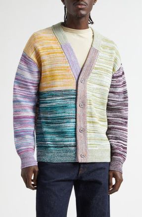 Waste Yarn Project Pat Colorblock Space Dye Cardigan in White Multi at Nordstrom, Size X-Large