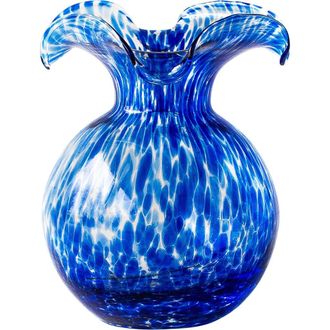 Vietri Hibiscus Fluted Glass Vase in Blue at Nordstrom, Size X-Large