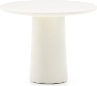 K Home Premium In-/Outdoor Couchtisch Albanello ø 65 cm, Zement Weiss glänzend