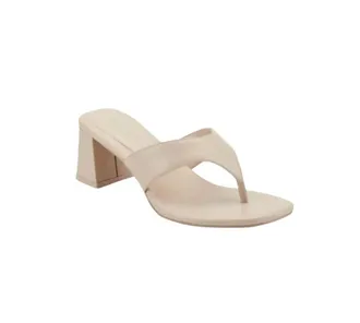 Marc Fisher Womens Arcee Block Heel Thong Sandal In Light Natural