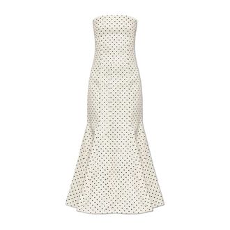 Rotate ROTATE Birger Christensen, Party Dresses, female, Beige, Size: S Off-Shoulder Satin Dress