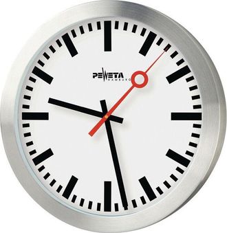 OEM Horloge Murale Horloge &Agrave; Quartz Aluminium Argent Mat D.300mm Barre 1,5v D.300mm
