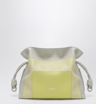 Loewe Flamenco Clutch medium bag in Pale Grey/Light Citrine