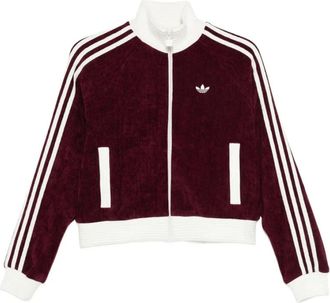 adidas Hoodies & sweatvesten, Dames, Rood, XS, Katoen, Velour Knit Track Top