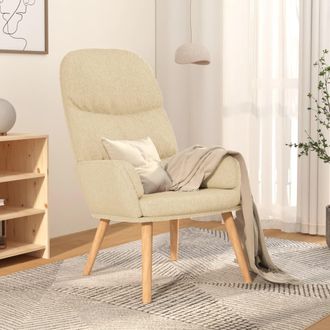 vidaXL Sill&oacute;n De Relax De Tela Crema Vidaxl