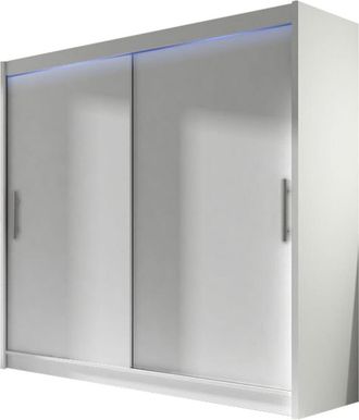 Mirjan24 Mobilier1 - Armario Closico 100, Blanco, 215x180x58cm, Puertas De Armario: Correderas, N&uacute;mero De Estantes: 0, Led