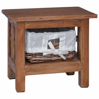 vidaXL Mesa Lateral Marr&oacute;n 38 X 28 X 35 Cm Madera Maciza De Caoba Vidaxl