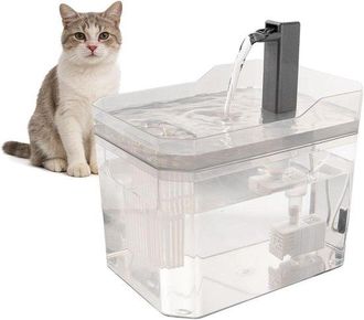 OEM Fontana Trasparente Per Gatti, 1,5 Litri, Pompa Silenziosa, Facile Da Pulire, Per Gatti E Cani Di Piccola Taglia