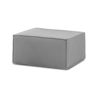 Talamo Italia Talamo Italia - Puff Barbara, Otomana De La Sala De Estar, 100% Made In Italy, Sill&oacute;n Relax En Tela Tapizada, 80x70h43cm, Gris, Con Embalaje Reforzado