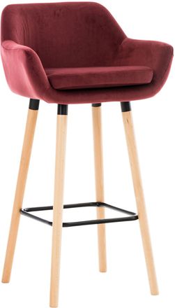 Clp Clp - Taburete De Bar Grant Terciopelo Rojo