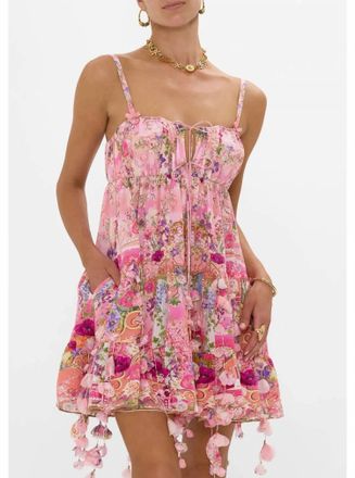 Camilla Gathered Bust Tiered Mini Dress In Totally Ozmopolitan