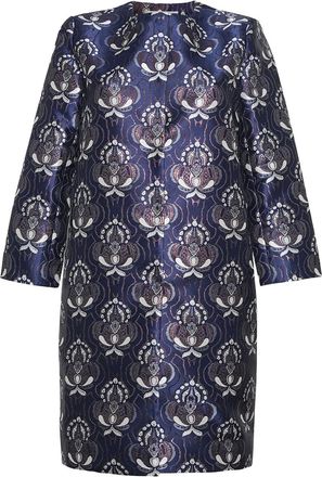 Cara Cara Donna jack met brokaat en bloemenprint - Blauw