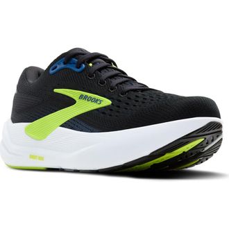 Brooks Ghost Max 3 Running Shoe in Black/Navy/Acid Lime at Nordstrom, Size 10.5
