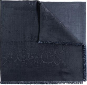 Ferragamo Palazzo Zijden Sjaal - Dames - Zijden sjaals - Blauw - ONE Size - Wol - Accessoires