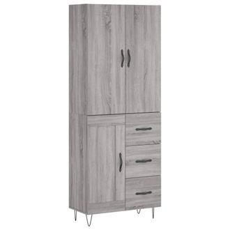 Berkfield Home Highboard Grey Sonoma 69.5x34x180 cm Engineered Wood