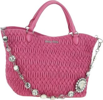 Miu Miu Pre-owned Lederen Handtas - Dames - Vintage Handtas - Roze - ONE Size - Leer - Vintage