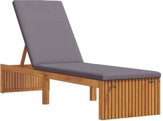 vidaXL Vidaxl - Sun Lounger Reclining Brown 200 x 55 x 94cm Solid Acacia wood