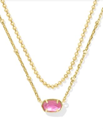 Kendra Scott Womens Emilie Multi Strand Necklace In Gold Pink Mix