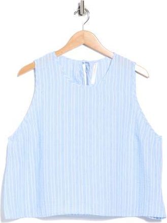 Renee C Stripe Sleeveless Cotton Top in Chambray at Nordstrom Rack, Size 3X