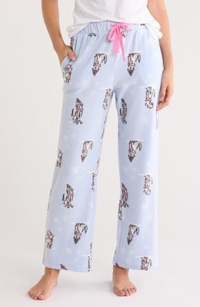 Jaclyn Print Fleece Pajama Pants in Blizzard Dogs Heather at Nordstrom Rack, Size X-Large