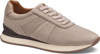 Johnston & Murphy Morgan Sneaker in Beige Nubuck/croc Embossed at Nordstrom, Size 11.5
