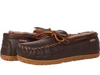 L.L.Bean Wicked Good Moosehide Slipper Moccasin Mens Shoes Chocolate : 10 D - Medium, Leather