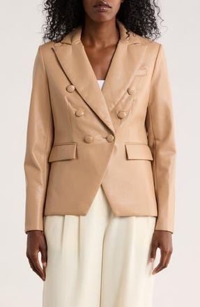Love Token Nellie Faux Leather Blazer in Beige at Nordstrom Rack, Size X-Small