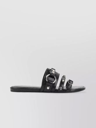 Balenciaga leather studded city slides