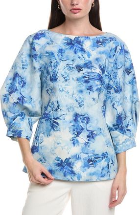 Lafayette 148 New York Balloon Sleeve Silk-Blend Blouse