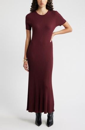 Nordstrom Rib Knit Dress in Burgundy Royale at Nordstrom Rack, Size Xx-Small