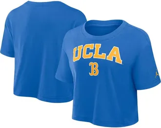 Jordan Brand Womens Jordan Brand Blue UCLA Bruins Athletic Prep Arch Cropped Performance T-Shirt at Nordstrom, Size X-Large
